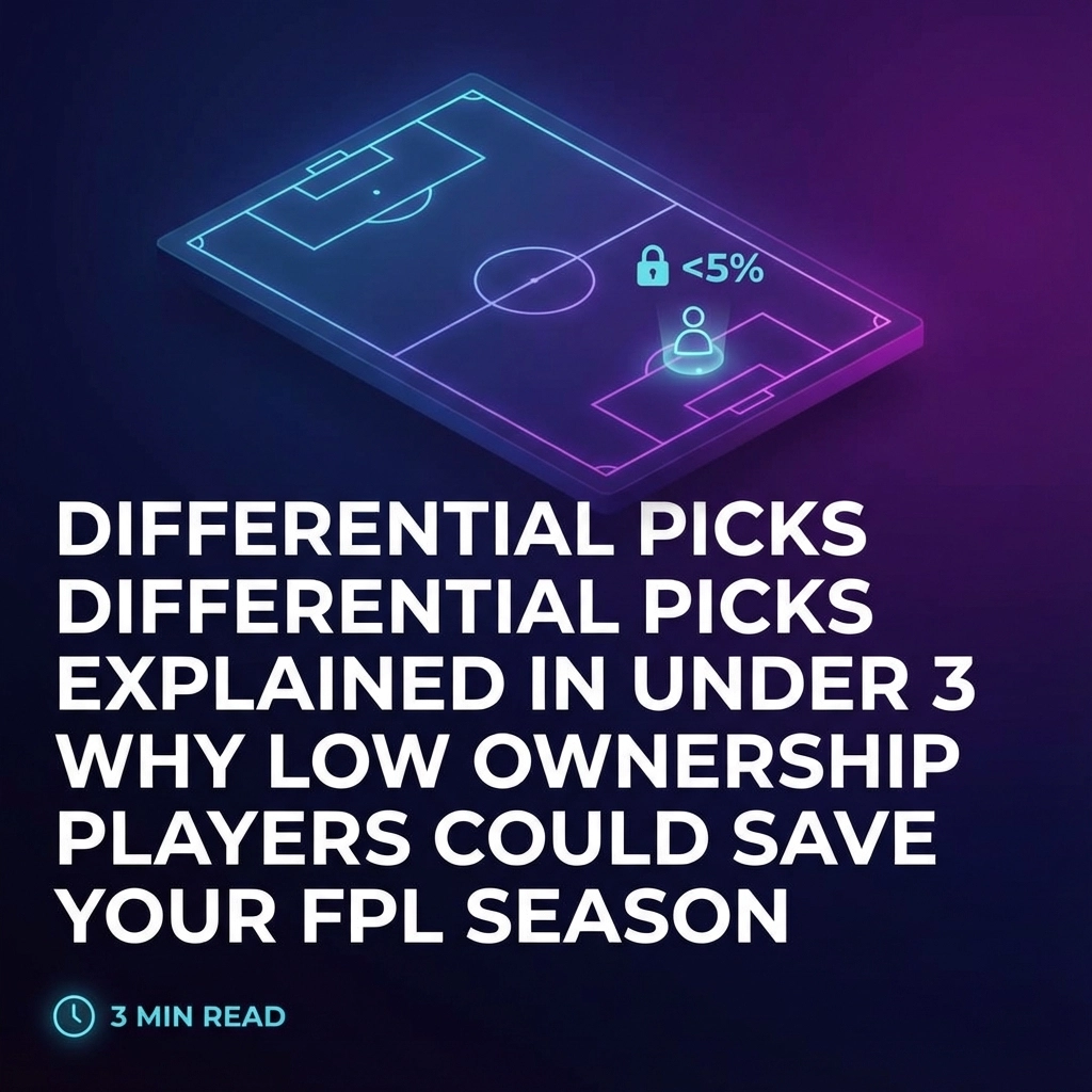Differential Picks Explained in Under 3 Minutes: Why Low Ownership Players Could Save Your FPL Season